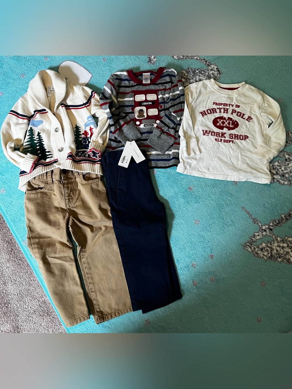 Adorable toddler boy sweater outfit bundle with classic preppy style 24M 2T